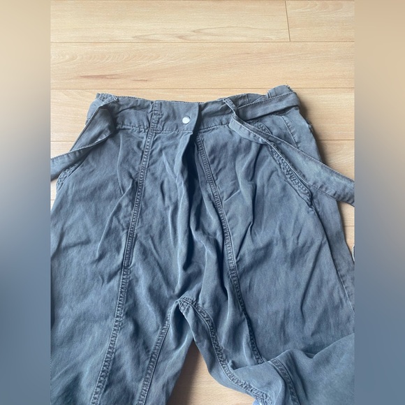 Zara Cropped Belted Trousers Lyocell/ Cotton Blend Size Small - Picture 6 of 15